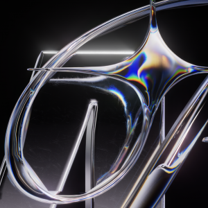 Logoansicht im Detail. Spiegelnde und verchromte Elemente unterstreichen den persönlichen Stil des Make Up Artists