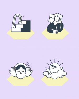 Illustrationen für das Corporate Design und Branding einer Mental Health Plattform