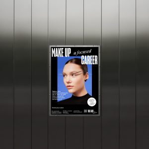 Ein weiteres Kampagnenmotiv und Plakatdesign in Kombination mit dem Claim im Rahmen der Kommunikation für eine Make-Up Academy in Hamburg.